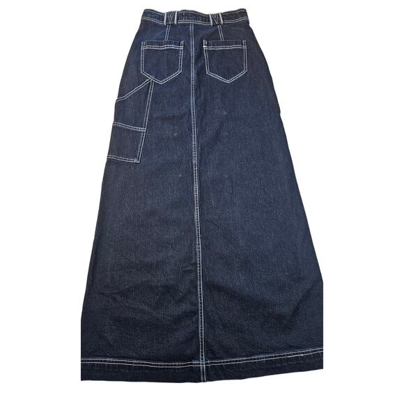 NWT pilcro carpenter maxi denim high front slit skirt grunge 2 S 90s anthro - Picture 3 of 8